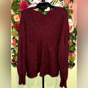Burgundy Fall Knit Sweater